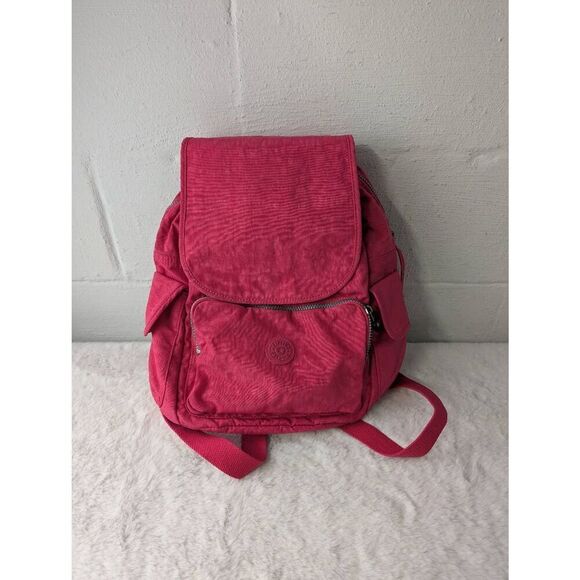 Kipling City Pack Ravier Medium Pink Backpack *Missing Monkey Keychain - Picture 1 of 9